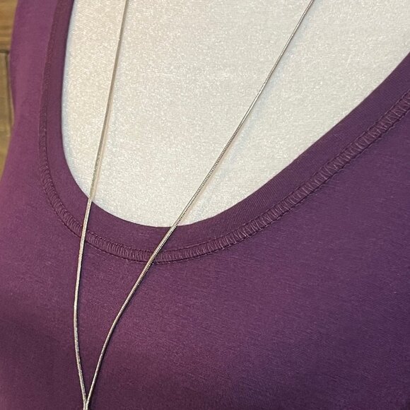 Alya Purple Long Sleeve Blouse Shark Bite bottom Size small - Picture 7 of 11